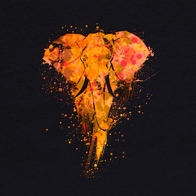 Splatter Paint Elephant by AlondraHanley